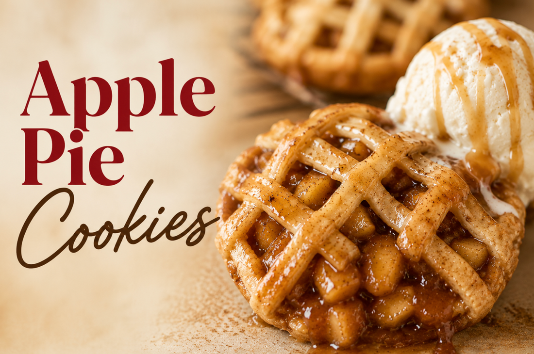 These Apple Pie Cookies are made with flaky pie crust, homemade cinnamon apple filling, and a sweet brown butter glaze. The perfect fall dessert for holidays, parties, and family gatherings.