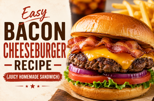 Learn how to make the best Bacon Cheeseburger with juicy beef patties, crispy bacon, melted cheddar cheese, and toasted brioche buns. Perfect for grilling and cookouts.