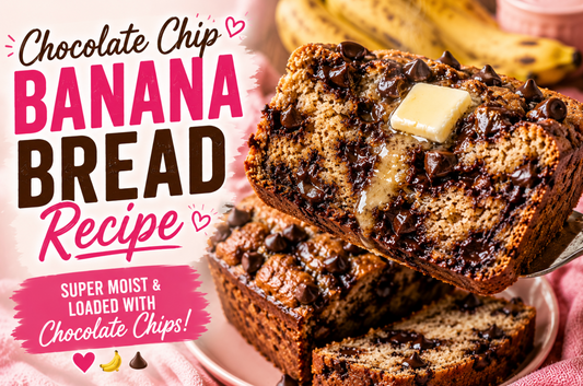 Make the best Chocolate Chip Banana Bread with ripe bananas and melty chocolate chips. This easy homemade banana bread recipe is soft, moist, and perfect for breakfast, snacks, or dessert.