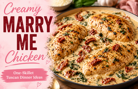 Easy Marry Me Chicken recipe features juicy chicken breasts in a creamy garlic parmesan sauce with sun-dried tomatoes. Perfect for date nights and family meals.