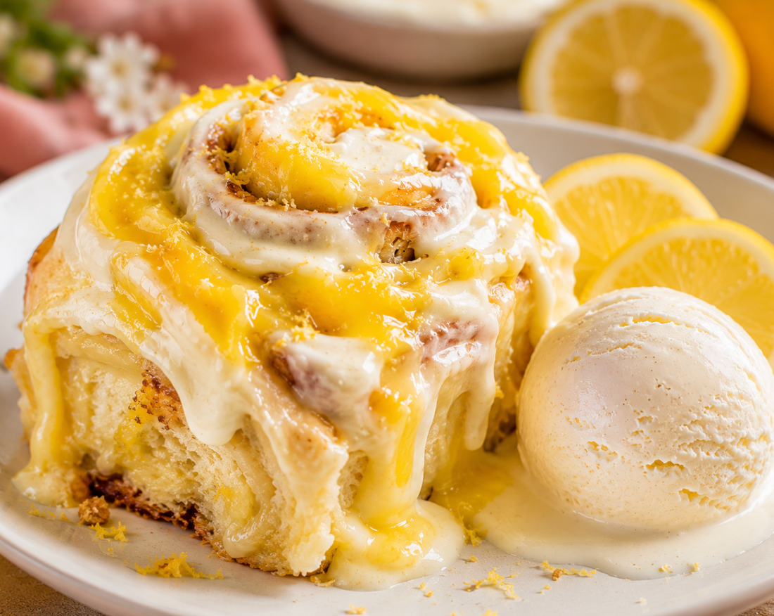 These Lemon Cheesecake Cinnamon Rolls are made with soft homemade dough, creamy lemon cheesecake filling, buttery cinnamon sugar, and tangy lemon cream cheese icing for the ultimate brunch treat.
