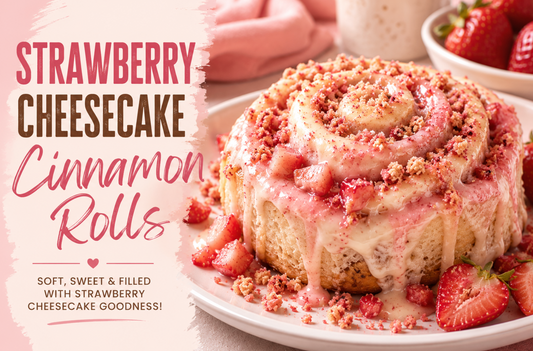 Soft, fluffy cinnamon rolls filled with sweet strawberries, buttery cinnamon sugar, and topped with rich cream cheese frosting make these Strawberry Cheesecake Cinnamon Rolls the ultimate breakfast treat. 
