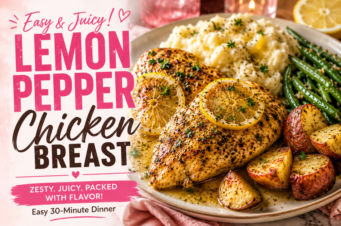 This easy lemon pepper chicken recipe is juicy, flavorful, and packed with fresh lemon flavor. Perfect for busy weeknights and family dinners.