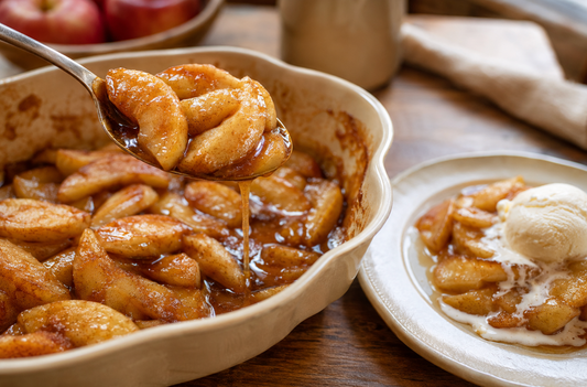 These easy Baked Cinnamon Apples are tender, buttery, and covered in a warm brown sugar sauce. Serve them with ice cream, oatmeal, or pancakes.