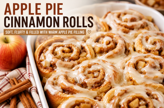 These Apple Pie Cinnamon Rolls are soft, fluffy, and filled with warm cinnamon apples before being topped with rich cream cheese frosting. The perfect fall breakfast or holiday brunch recipe.