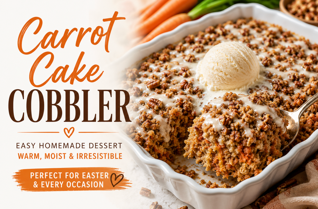 Carrot Cake Cobbler Recipe (Easy Homemade Dessert)