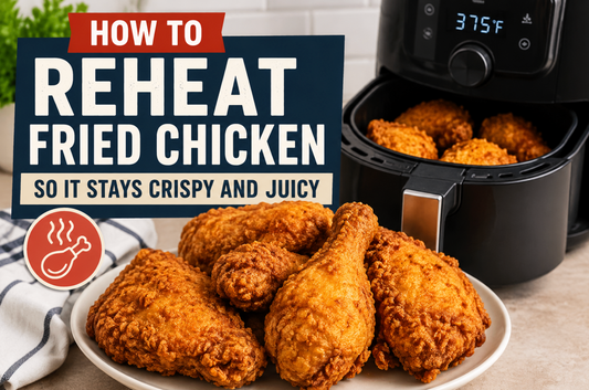 Learn how to reheat fried chicken so it stays crispy outside and juicy inside. Get easy air fryer, oven, toaster oven, and microwave instructions.