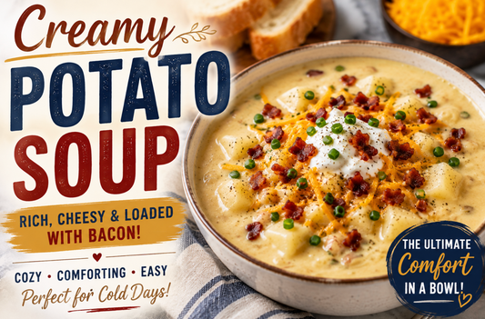 Creamy Potato Soup Recipe – Cheesy Fall Soup Loaded With Bacon