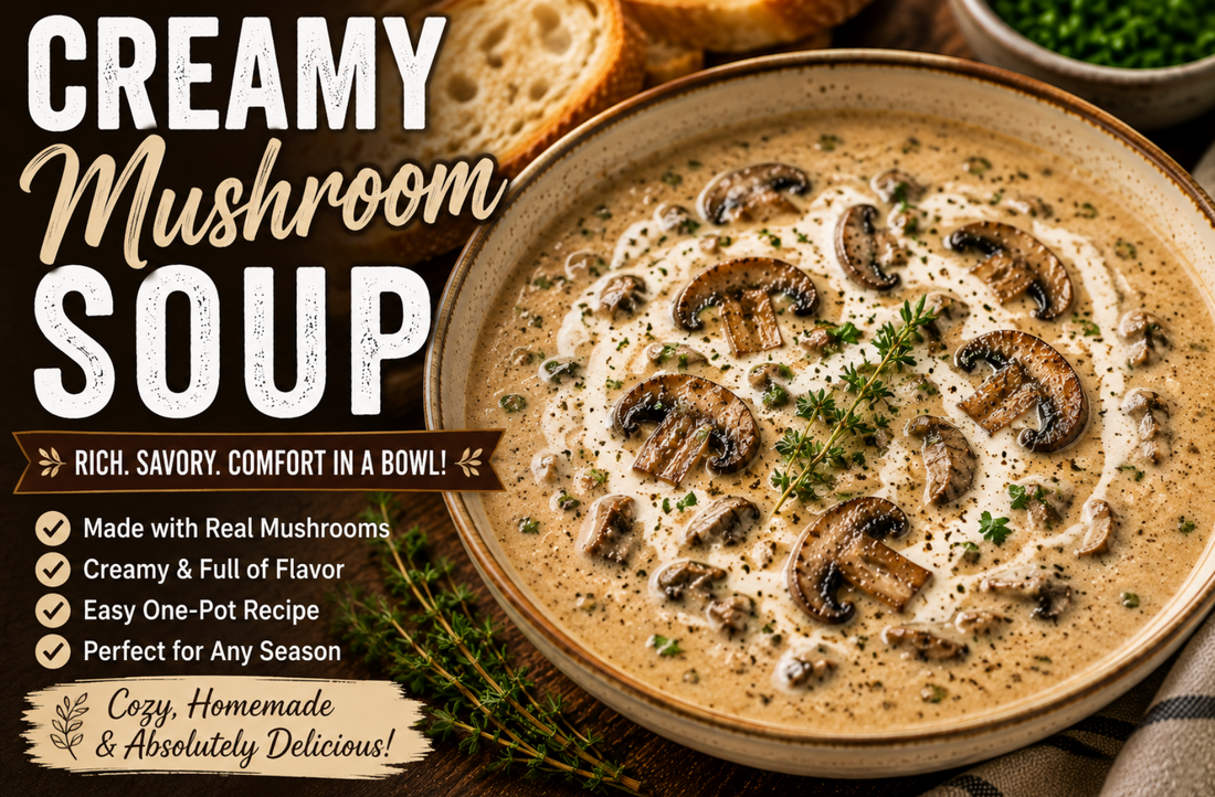 Creamy Mushroom Soup Recipe – Rich Easy Homemade Soup