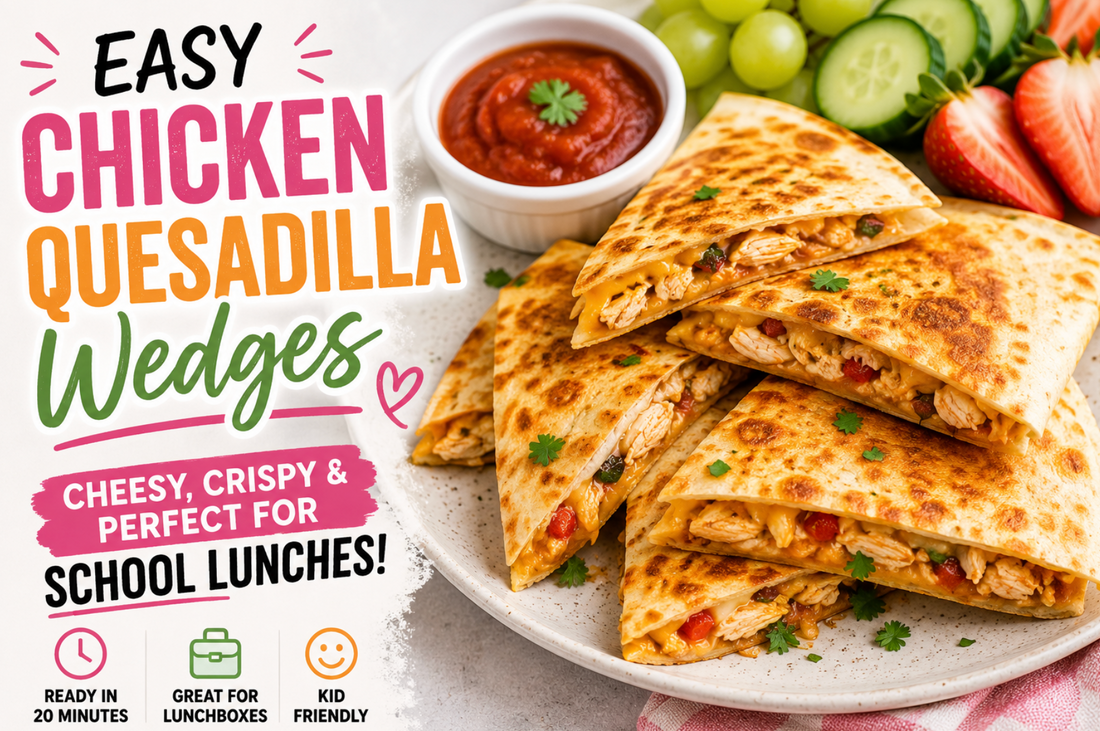 Easy Chicken Quesadilla Wedges Recipe for School or Work Lunches