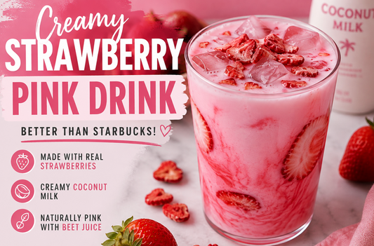 Creamy Strawberry Pink Drink Recipe | Better Than Starbucks