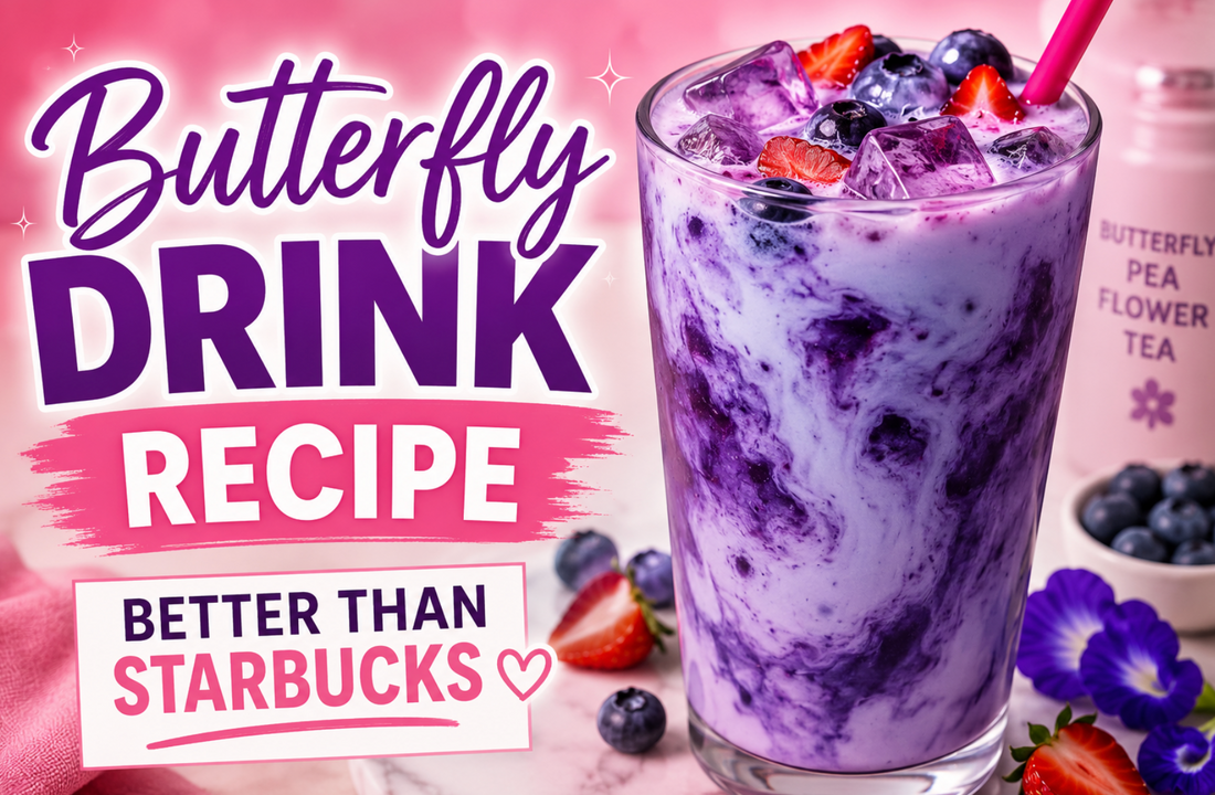 Butterfly Drink Recipe (Creamy Purple Drink Better Than Starbucks)