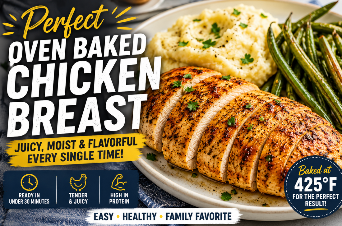 Oven Baked Chicken Breast Recipe | Juicy and Perfect Everytime
