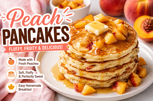 Peach Pancakes Recipe | Fluffy Pancakes With Fresh Peaches