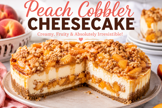 Peach Cobbler Cheesecake Recipe | Creamy Dessert with Peaches and Cinnamon