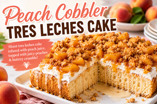 Peach Cobbler Tres Leches Cake Recipe | Easy Fall Dessert