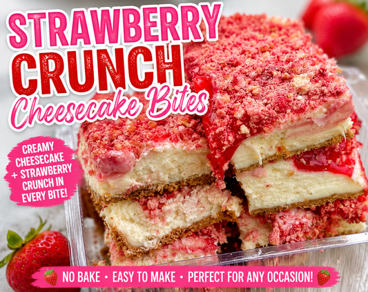 Strawberry Crunch Cheesecake Bites (Easy No-Bake Recipe)