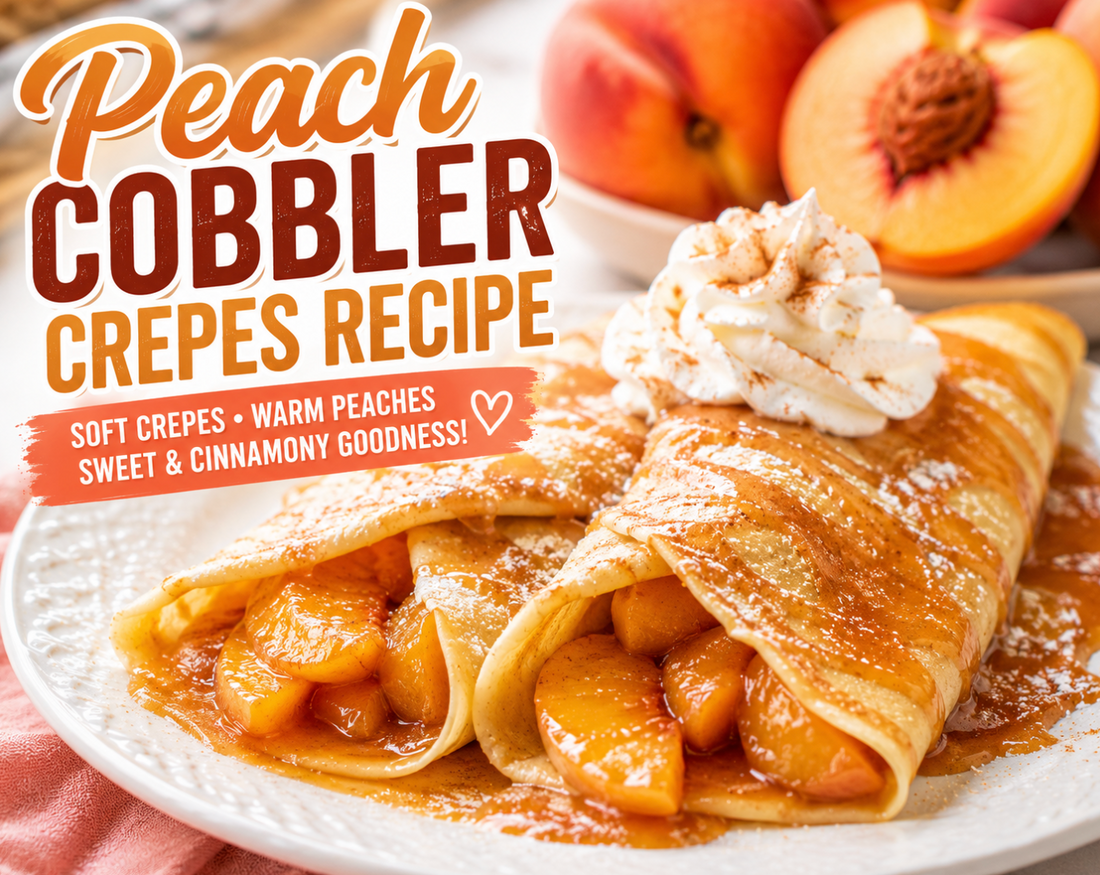 Peach Cobbler Crepes Recipe (Easy Southern Fall Breakfast)