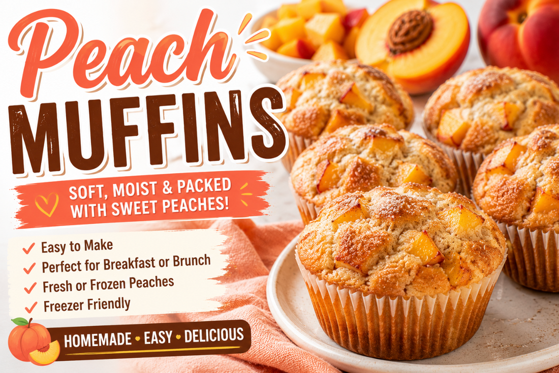 Peach Muffins Recipe | Easy Fall Breakfast