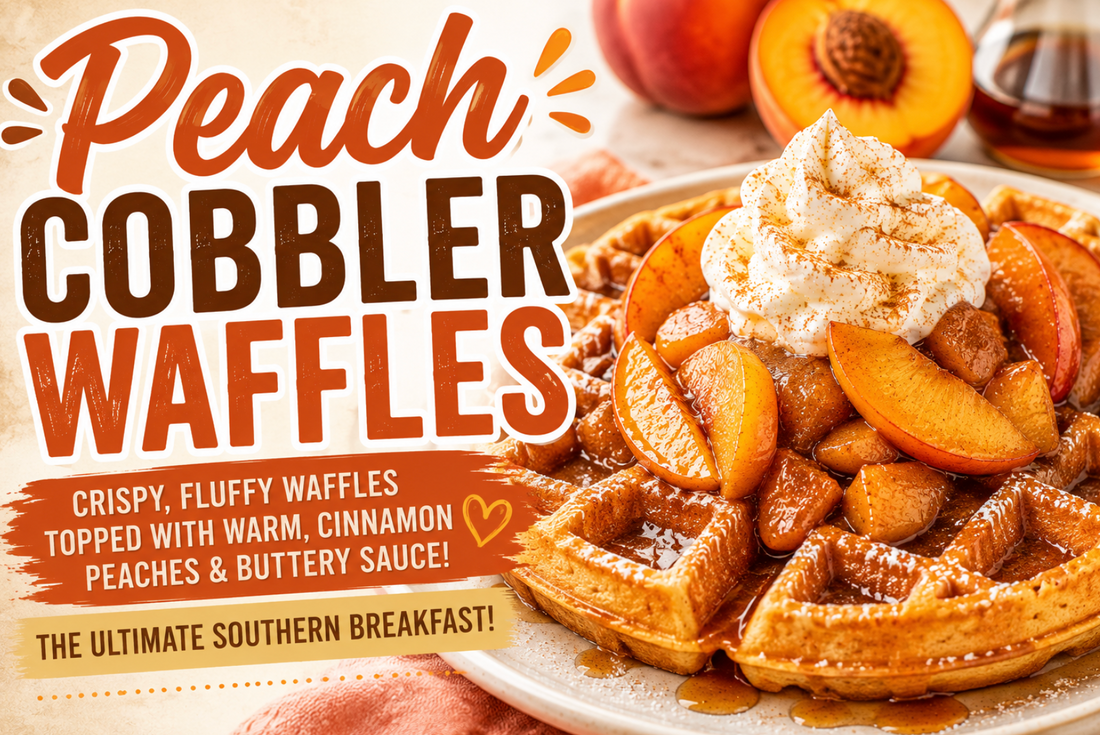 Peach Cobbler Waffles Recipe (Easy Southern Breakfast)