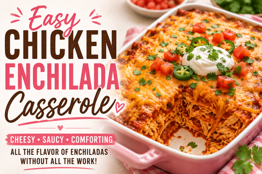 Chicken Enchilada Casserole Recipe with Red Sauce (Easy Mexican Dinner Ideas)