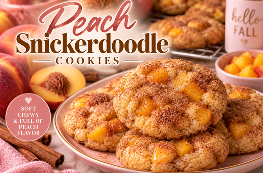 Peach Snickerdoodle Cookies Recipe | Soft Cinnamon Fall Cookie Dessert