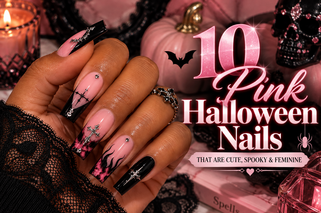 10 Pink Halloween Nails That Are Cute Spooky and Girly