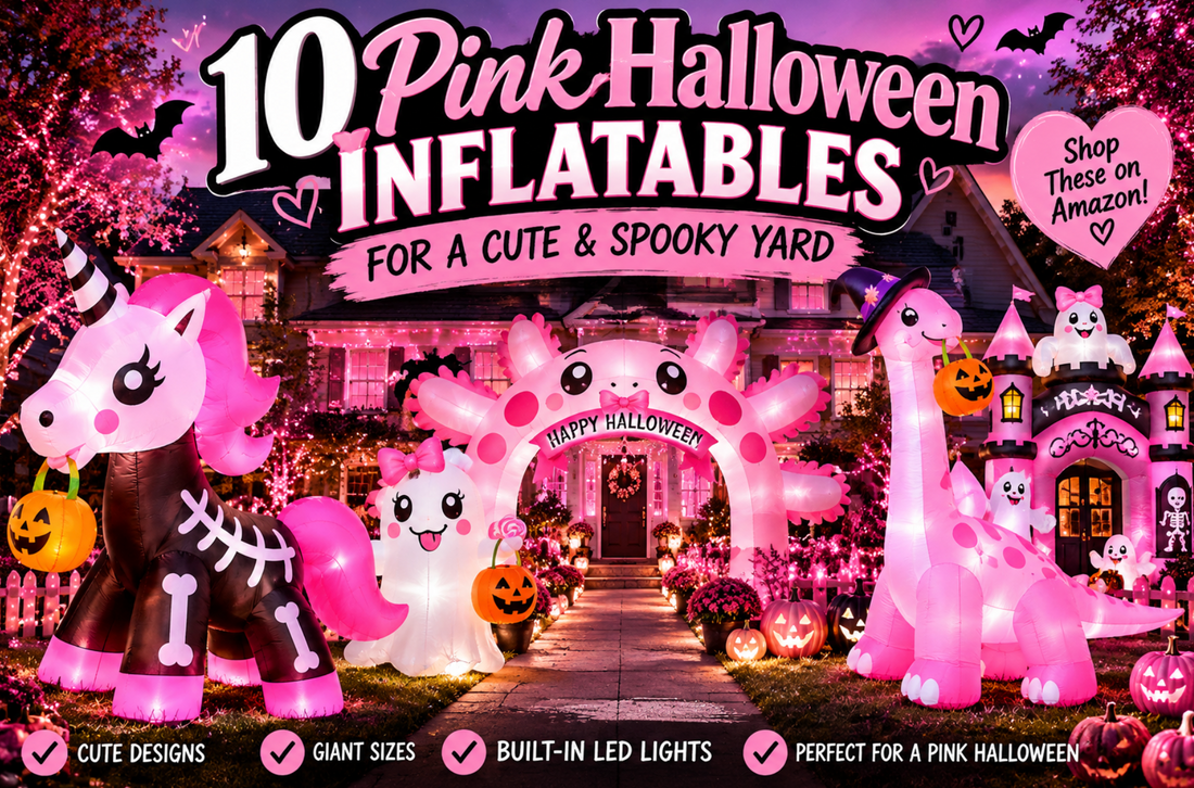 10 Pink Halloween Inflatables for Cute Outdoor Decor