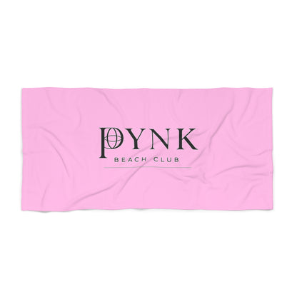 Pynk Beach Club Pink Beach Towel — Luxury Logo Towel for Pool & Sea