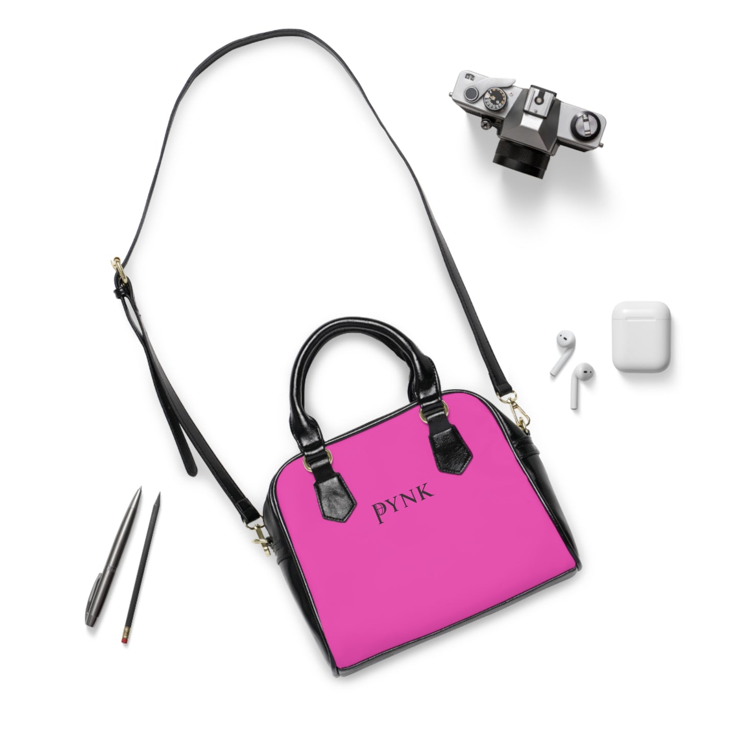 PYNK Monogram Satchel - Pink Tote Shoulder Handbag